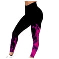 thumbnail image 3 of DDAPJ pyju High Waisted Leggings for Women Plus Size, Novelty 3D Flame Print Casual Skinny Pants Tummy Control Yoga Tights Butt Lifting Workout Legging Buttery Soft Hot Pink XXXL, 3 of 6