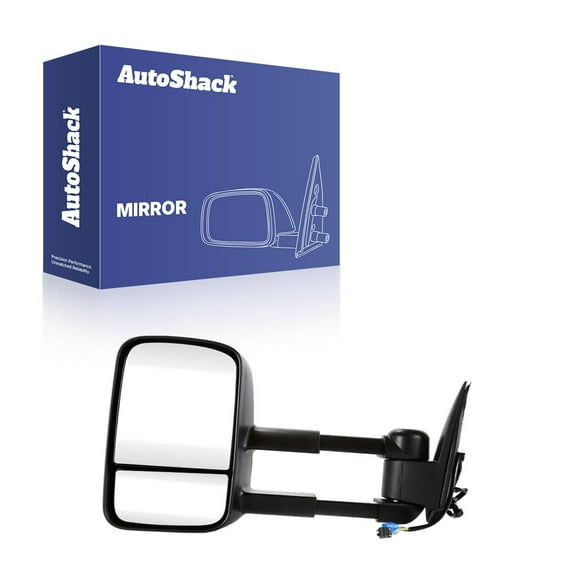 AutoShack Towing Mirror Power Heated Black | Replacement for 2007 Chevrolet Silverado 1500 Classic 2007 Chevrolet Silverado 2500 HD Classic 2007 GMC Sierra 1500 Classic | Driver Side | 1-PC