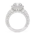 thumbnail image 2 of Round Cut Halo Diamond Bridal Engagement Ring, Accent Shank Dome Diamond Ring, 14K White Gold Plated, 2.4 Ct Simulated Diamond, 2 of 4