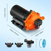 BENTISM 12V Water Pressure Diaphragm Pump, 70 PSI (40-100 PSI Adjustable) Self-Priming Pump 5.5 GPM Boat RV, 216W