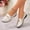 Beige, variant on OKBOP Womens Round Toe Flats Shoes Comfortable Slip On Casual British Style Work Shoes