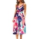 thumbnail image 2 of Moda para mujer Sexy cuello en V sin mangas ahueca hacia fuera impreso estampado Mid Claf vestidos Fridja  hjkh6379, 2 of 5