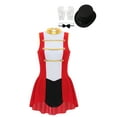 thumbnail image 3 of Zaldita Women Circus Ringmaster Bodysuit Tassel Sequins Tutu Dress Leotard Halloween Carnival Party Fancy Dress Up B Red L, 3 of 7
