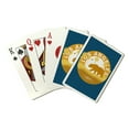 thumbnail image 1 of Los Angeles, California, Vintage Circular Bear Contour, Yellow, Lantern Press, Premium Playing Cards, 52 Card Deck with Jokers, USA Made, 1 of 5
