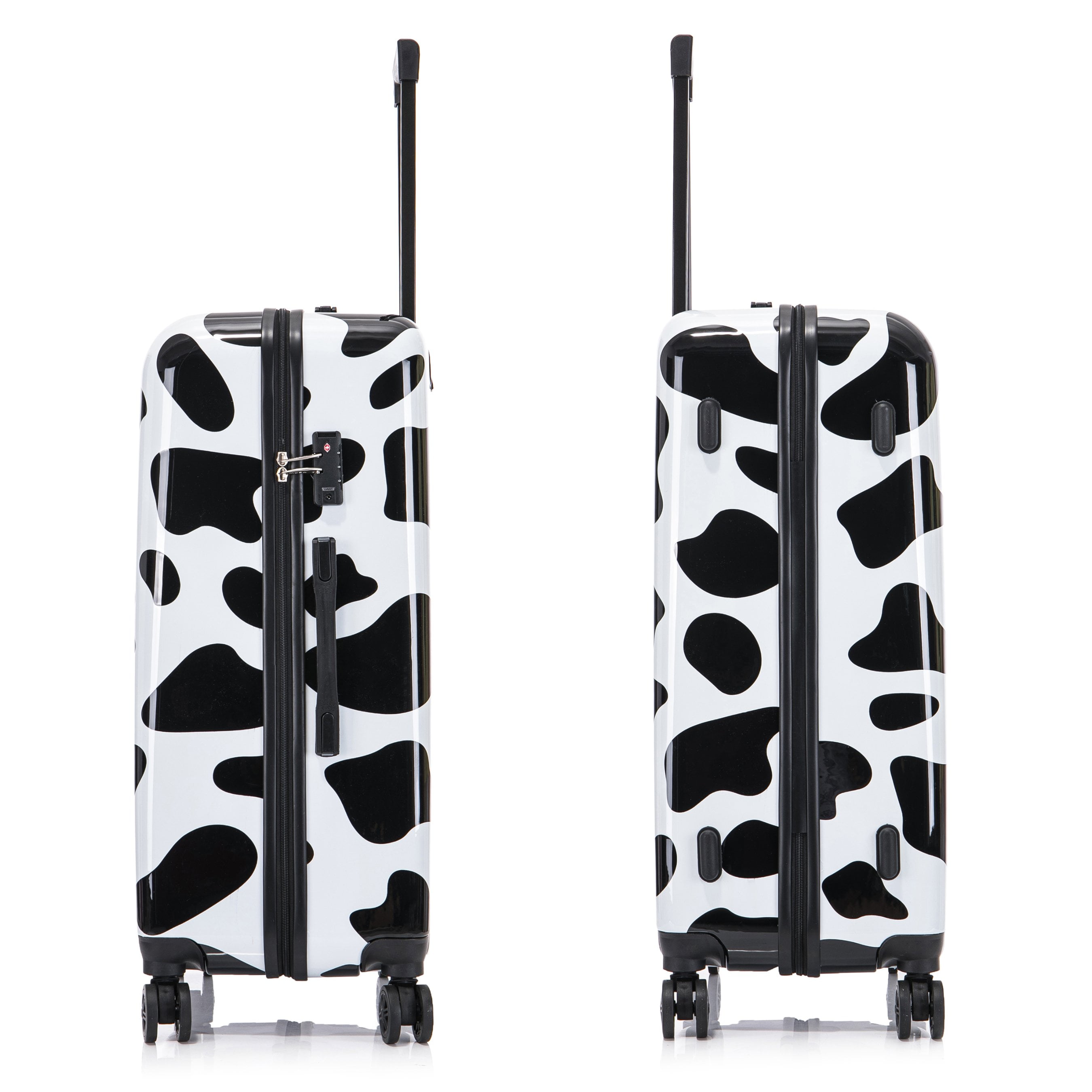 InUSA Print 28" Hardside Lightweight Luggage with Spinner Wheels, Handle and Trolley, Cow