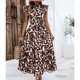 thumbnail image 4 of Vestido de Verano con Mangas Plisadas Mangas Voladoras Cuello Redondo Y Encaje, Vestido de Verano Informal Impreso, 4 of 5