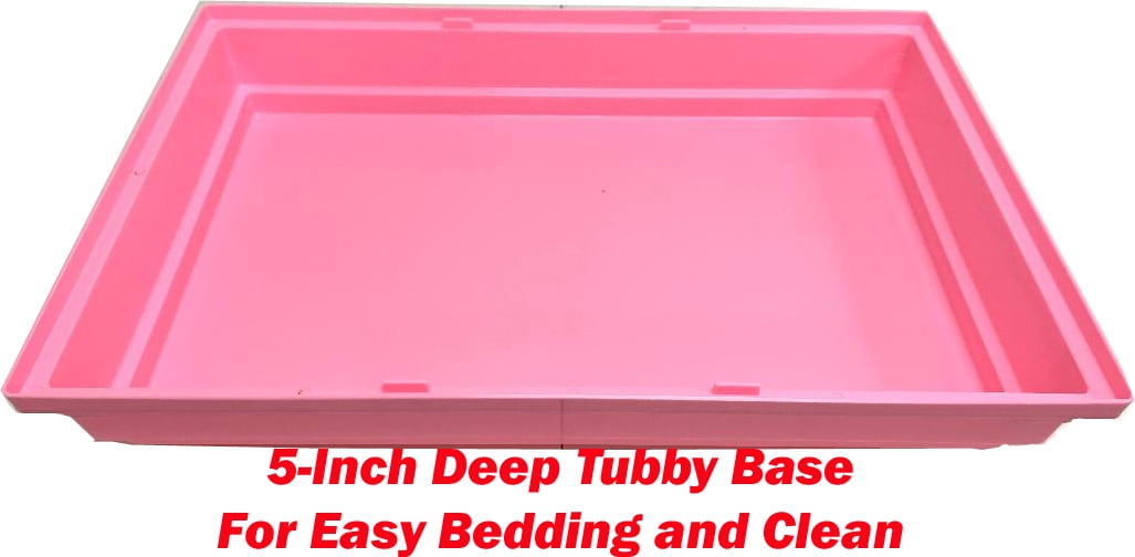 Pink X-LARGE Deluxe 5-Story Hamster Mansion Mouse Habitat Gerbil House Critters Mice Home Cage with Complete Set of Accessories Expandable and Customizable Crossover Tube Tunnel