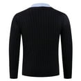 thumbnail image 3 of XUNKUSGA Mens Sweater Fashion Crew Shirt Collar Neck Pullover Sweater Slim Fit Soft Touch Sweaters for Men Classic Versatile Fall Sweaters For Casual or Dressy Wear M-3XL Black, 3 of 3