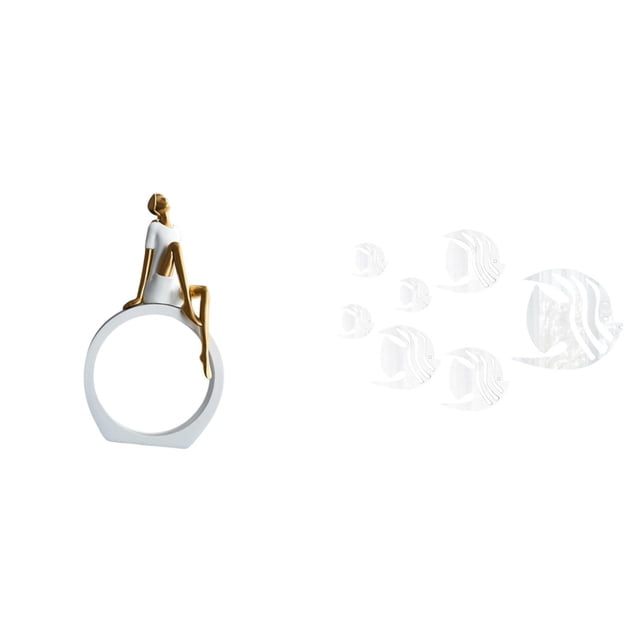 Figura abstracta de una niña con adhesivos de pared de peces con efecto espejo acrílico, removibles, ideales para decorar estanterías, dormitorios y f