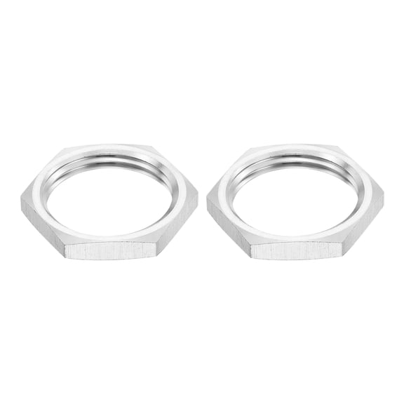 G1 Pipe Fitting Hex Thin Lock Nuts, Locknut Female Fastening for Plumbing, 304 Stainless Steel 2Pcs