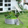 thumbnail image 3 of LuxenHome Set of 2 36-Inch Round Galvanized Steel Garden Bed Planter, 3 of 11
