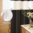 thumbnail image 3 of No Hook Shower Curtain, Simple Line Black Shower Curtains for Bathroom with See Through Top Window, Black Modern Art Geometric Waterproof & Washable Bath Curtain Small Stall 36"x78", 3 of 9