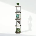 thumbnail image 6 of Furinno Turn-N-Tube 5 Tier Corner Bookcase, Particle Board Columbia Walnut/Black, 9 lb, 6 of 6
