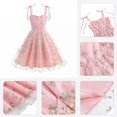 thumbnail image 4 of XXWXYD Children Suspender Dress Mesh Embroidery Bow Skirt Pinafore Jumper Fashion Cute Par𝗍y School Outfit Girls Toddler Kid Casual Play, 4 of 9