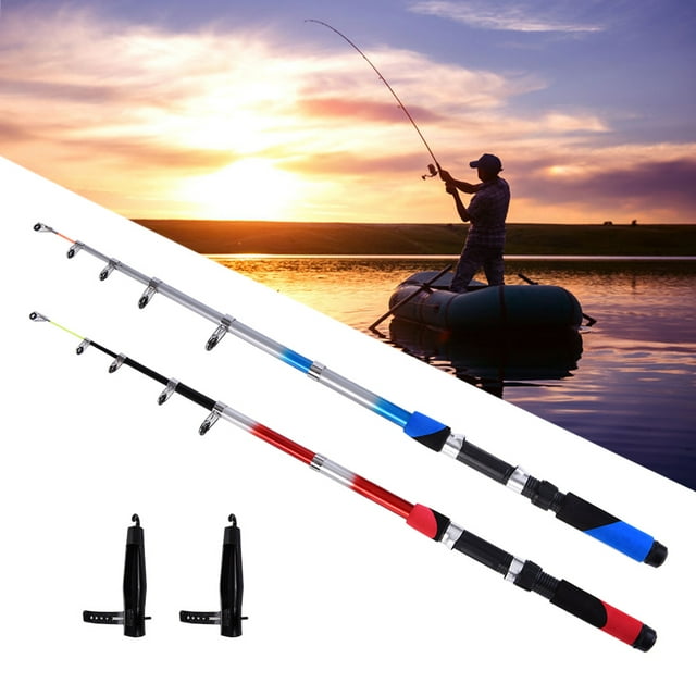 LEO 2.1m Blue Telescopic Fishing Rod - Lightweight Fiberglass, 2kg Capacity, 6-Section Design, Easy Travel & Storage