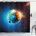 thumbnail image 1 of Ambesonne Earth Shower Curtain, Galaxy Space Stars Astral, 69"Wx84"L, Orange Blue Black, 1 of 3