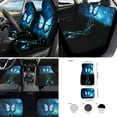 thumbnail image 2 of Jeiento Blue Butterfly Car Accessories Sets Car Seat Covers with Floor Mats Steering Wheel Cover Seatbelt Shoulder Pad Center Console Pad Coasters Keychain Lipstick Holder 17 Pack, 2 of 8