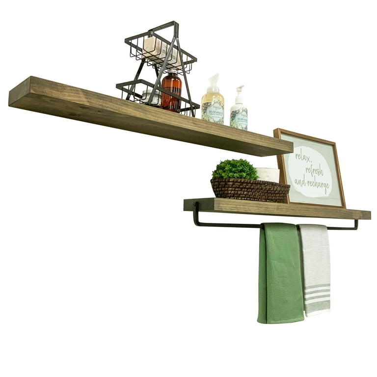 Del hutson true floating shelf and towel discount rack