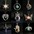 thumbnail image 2 of 1pc DIY 7 Chakra Crystal Beads Snap Chunk Button Pendant Chain Necklace Gemstone, 2 of 6