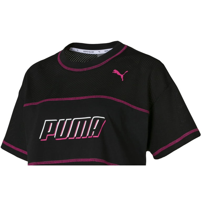 Puma Women's Modern Sports Cotton Mesh Colorblocked Cropped T
