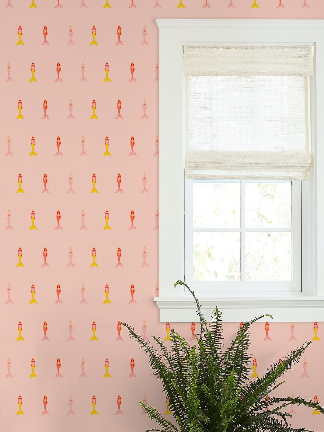 Fantasy Mermaids Removable Vinyl Wallpaper by Barbie - Peach
