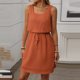 thumbnail image 4 of Sexy Vestido Casual para las Mujeres, Moda Casual Cuello Redondo sin Mangas de Cordón de Color Sólido para el Verano Y la Fiesta, 4 of 9