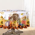 thumbnail image 1 of Nappe d'Automne de l\'Action de Grâce en Tissu Rond - Housse de Table en Polyester, Récolte d'Automne, Citrouille Orange, Carreaux de Buffle, Décor de Dinde, Imperméable, 70x70 Pouces, 1 of 6