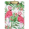 thumbnail image 1 of FMSHPON Pink Flamingo Exotic Bird Tropical Palm Leaf Clipboard Hardboard Wood Nursing Clip Board and Pull for Standard A4 Letter 13x9 inches, 1 of 7