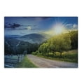 thumbnail image 1 of Farmland Cutting Board, Contrasting Day and Night Collage View with Moon Sun Horizon Countryside Hillside, Decorative Tempered Glass Cutting and Serving Board, Small Size, Green Blue, by Ambesonne, 1 of 1