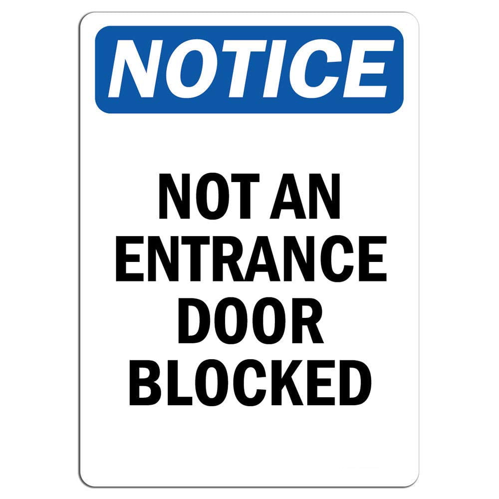 Black notice. Blocked Door.