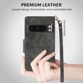 thumbnail image 5 of Compatible with Google Pixel 8 Pro Case Wallet Card Slot Flip Leather Zipper with Strap Protective for Pixel 8 Pro Wallet Case(Grey-6.7 inch), 5 of 14