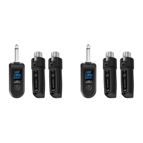 2X Wireless Audio Transmission Receiver and Transmitter System Professional Guitar XLR
