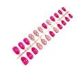 thumbnail image 6 of 24 Pcs Short Oval False Nail Colorful Flowers Press On Nail Summer Floral Acrylic Nail Glossy Full Cover Stick on Nail, 6 of 9