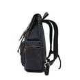 thumbnail image 3 of KAUKKO Vintage Casual Canvas and Leather Rucksack Backpack (Canvas Black2pc), 3 of 5