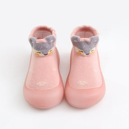 

QWZNDZGR Newborn Baby Boy Shoes Embroidery Pattern Nonslip Floor Socks Kids Girls Soft Rubber Sole Crib Toddler Booties Child Sneakers