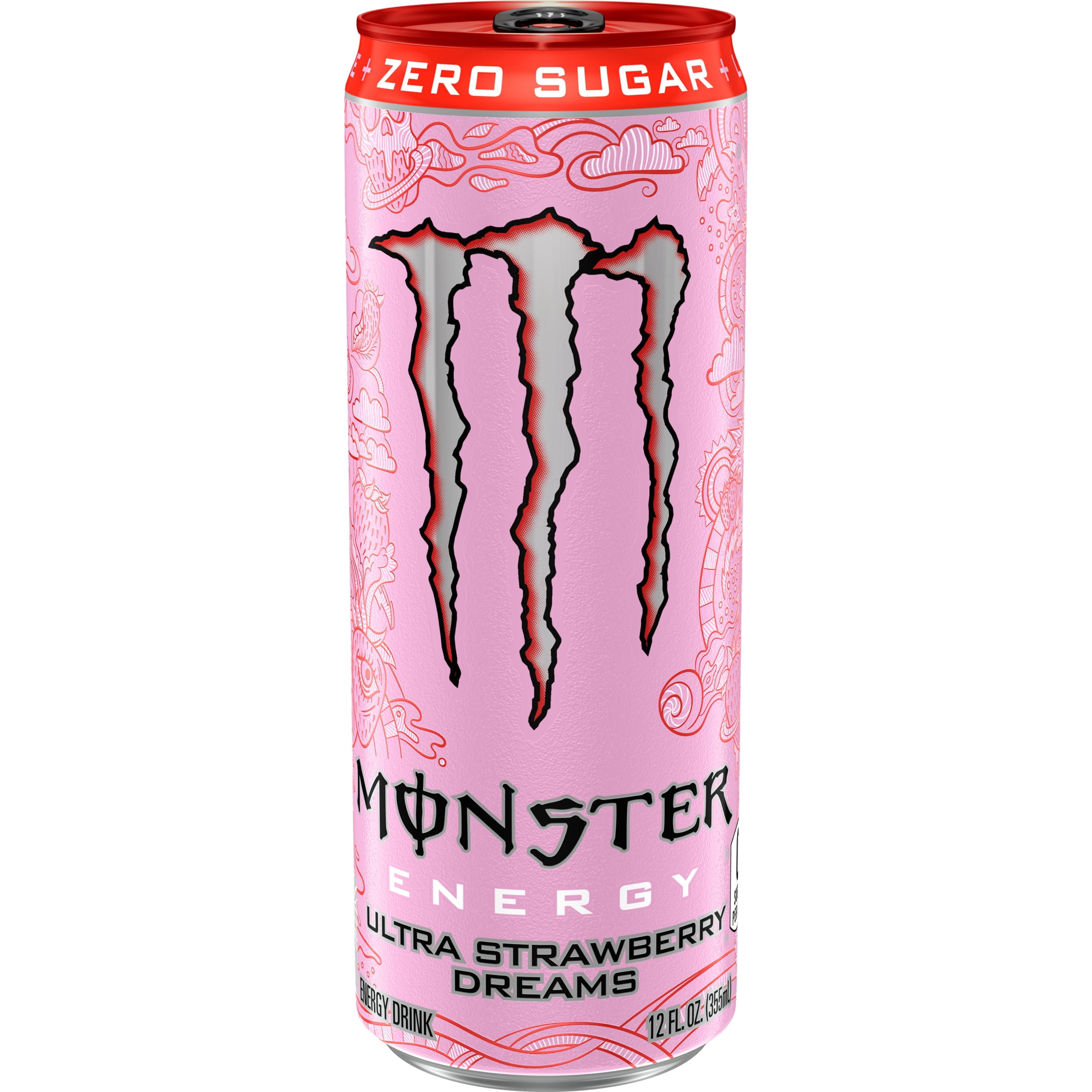 (5 pack) Monster Energy Ultra Strawberry Dreams Sugar Free Energy Drink 12 fl oz Can