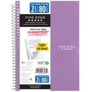 Five Star Spiral Notebook, 2 Subject, College Ruled, 6 x 9.5, Amethyst Purple