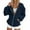 Navy, variant on Women's Solid Color Zip Up Hoodie, Lightweight Fleece Lined Long Sleeve Casual Jacket, Oversized Fall Winter Sweatshirt for Daily Streetwear and Lounge Green L