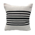 thumbnail image 4 of Laddha Home Designs Handwoven Bold Striped Cotton Throw Pillow Cover - 22" - White and Black - Set, 4 of 8