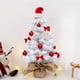 thumbnail image 5 of Mini árbol de Navidad blanco flocado de 45 cm | Árbol de Navidad pequeño de escritorio iluminado con luces LED cálidas y adornos a pilas | Decoración navideña para el hogar, la oficina y la mesa, 5 of 7