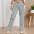 thumbnail image 2 of Lixiuxyad Women's Warm Lined Athletic Sweatpants Straight Leg Drawstring Lined Pants Sweatpants Gray, 2 of 4