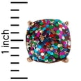 thumbnail image 6 of Faceted Square Glitter Stud Earrings Cushion Cut Statement Post Ear Studs .45" by Humble Chic NY, Confetti, Multi-Color, Rainbow, Multicolor, Pride, Sparkle, 6 of 8