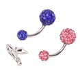 thumbnail image 3 of Anneaux de Ventre en Strass, 3pcs Strass Strass en Alliage Strass Strass Strass Strass Goujons Nombril Construits pour la Précision, 3 of 8