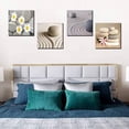 thumbnail image 3 of Painting 4 Panels Beach Stone Sand Daisy Flower Beauty Canvas Picture for Wall Decor Home Decor Stretched by Wooden Frame 12x12inx4, 3 of 5