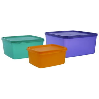 TUPPERWARE KEEPTABS 1 LARGE SQUARE STORAGE CONTAINER SEA GREEN