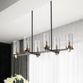 thumbnail image 4 of Aiwen Minimalist Chandelier Linear Geometric Pendant Light Black Rustic Ceiling Lamp, 4 of 7