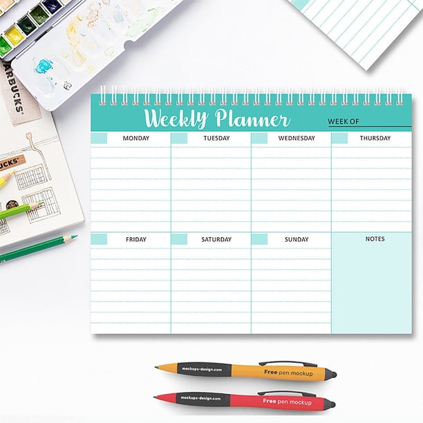 Cuaderno de notas en inglés Lmueinov con doble línea circular, cuaderno de notas en inglés, diario de planificación, cuaderno de notas para estudiantes, cuaderno de planificación semanal, útiles