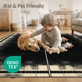 thumbnail image 4 of ODIKA 2'x3' Washable Throw Rug Non-Slip, Low Profile, Flatwoven, Easy Care Alfombras Minimalist Border Symmetrical Block Para Habitacion for Hallway, Study Room, 4 of 7