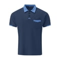 thumbnail image 5 of Huresd Men's Golf Polo Shirts Short Sleeve Collar Shirt Navy 2XL, 5 of 6