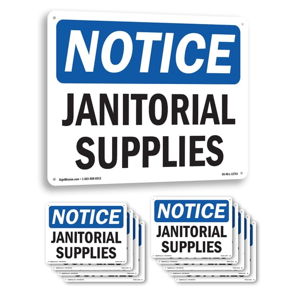 Janitorial Supplies OSHA Notice Aluminum Sign 10 Inch x 7 Inch - 10 Pack